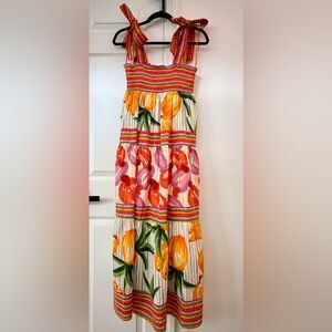 House of Harlow 1960 Striped Fruit Maxi Dress SMALL